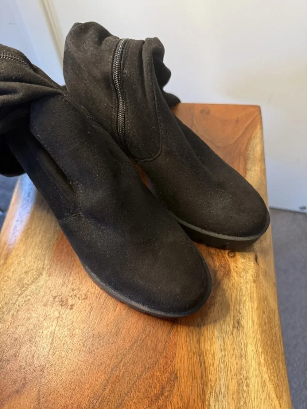 Black Suede Over the Knee Boots
